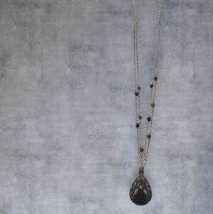 Elegant Black and Silver Pendant Necklace